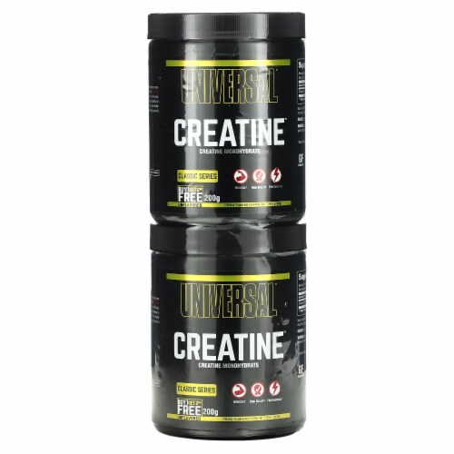 Universal U Creatine Monohydrate Unflavored 2 Bottles - 7.05 oz (200 g) Each Perspective: front