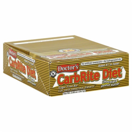 Doctor's Carbrite Diet CHocolate Peanut Butter Sugar Free Bars Perspective: front