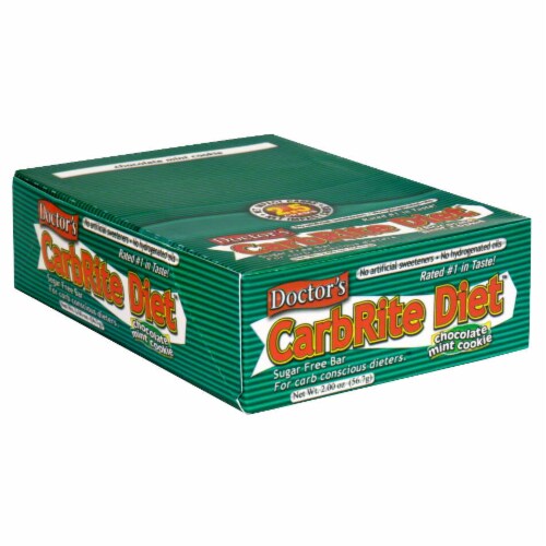 Doctor's Carbrite Diet Chocolate Mint Cookie Sugar Free Bars Perspective: front
