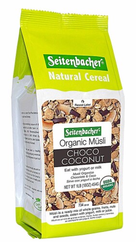 Seitenbacher  Organic Muesli Natural Cereal #23   Choco Coconut Perspective: front