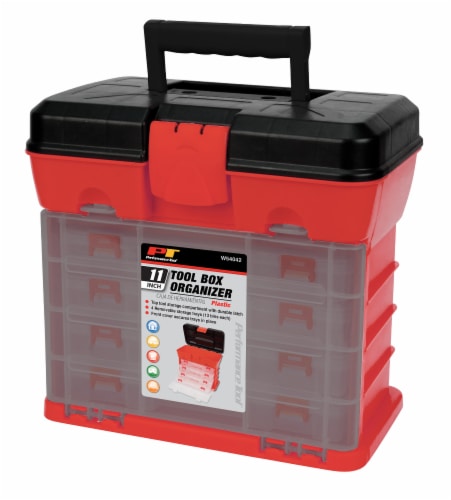 Performance Tool Plastic Tool Box Organizer - Red/Black, 11 in - Fred Meyer