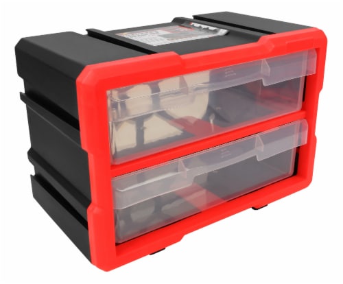 Performance Tool Interlocking 2-Drawer Storage Bin Perspective: front