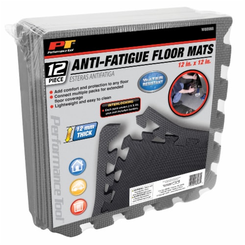 Performance Tool Anti-Fatigue Floor Mats - 12 Pack Perspective: front
