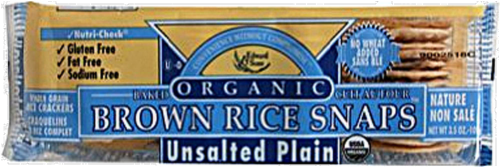 Edward & Sons Organic Unsalted Plain Brown Rice Snaps Perspective: front
