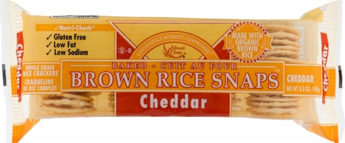 Edward & Sons Cheddar Brown Rice Snaps Perspective: front