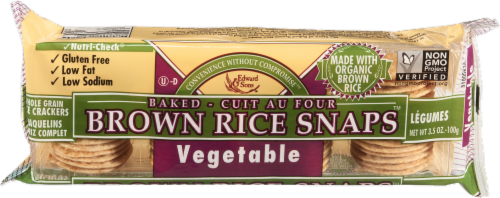 Edward & Sons Brown Rice Snaps Vegetable Flavor Perspective: front