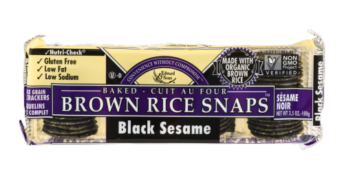 Edward & Sons Black Sesame Brown Rice Snaps Perspective: front