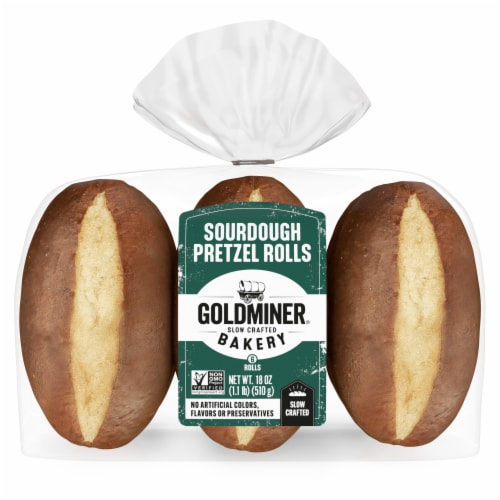 Goldminer® Sourdough Pretzel Rolls Perspective: front