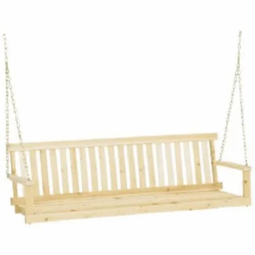 Jack Post Jennings Outdoor Traditional Patio Swing Hardwood Seat