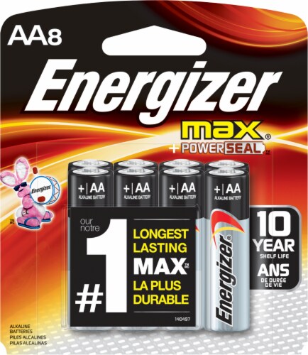 Energizer® Max® AA Alkaline Batteries Perspective: front