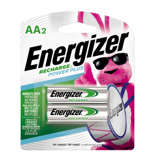 Energizer Rechargeable AA Batteries (2 Pack) Double A Batteries Perspective: front