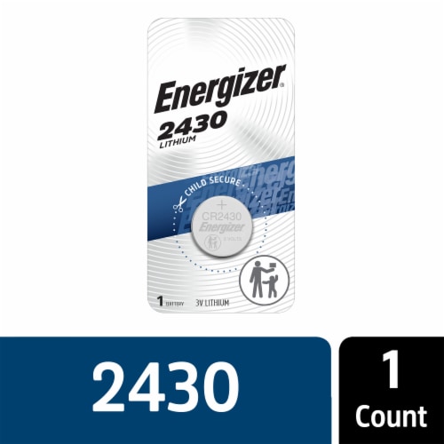 Energizer 2430 Lithium Coin Battery, 1 Pack Perspective: front