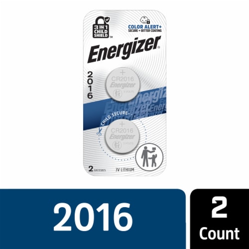 Energizer Watch Electronic Lithium Coin 2016 Batteries - 2 Pack Perspective: front