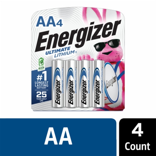 Energizer Ultimate Lithium AA Batteries - 4 Pack Perspective: front