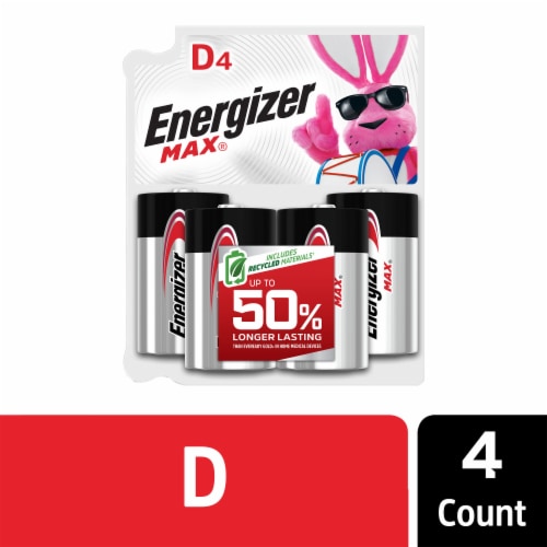 Energizer Max Alkaline D Batteries - 4 Pack Perspective: front