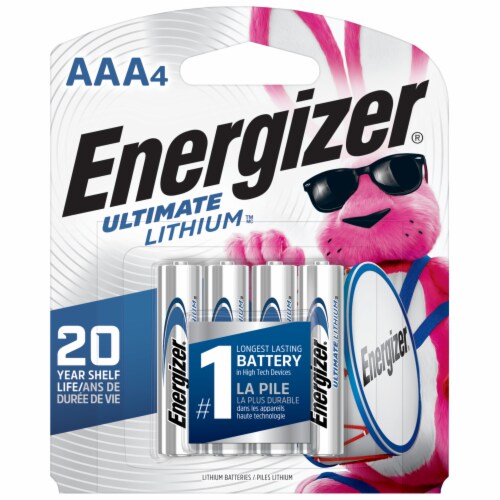 Energizer® Ultimate Lithium™ AAA Batteries - 4 Pack Perspective: front