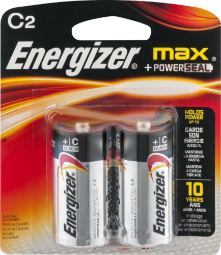 Energizer C Batteries, Max Alkaline Power, 2 Pack