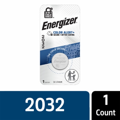 Energizer CR2032 Batteries, 3V Lithium Coin Cell 2032 Watch Battery,White  (6 Count)