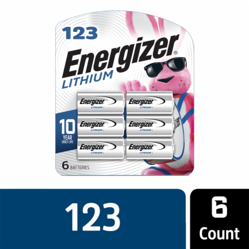 Energizer Photo Lithium 123 Batteries - 6 Pack Perspective: front