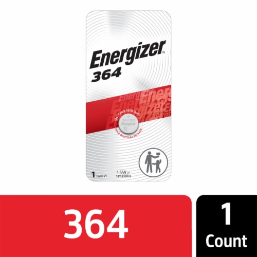 Energizer 364 Silver Oxide Button Battery 1 Pack Perspective: front