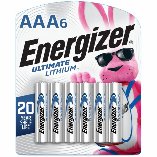 Energizer Ultimate Lithium AAA Batteries - 6 Pack Perspective: front