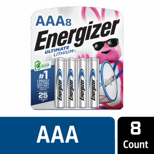 Energizer Ultimate Lithium AAA Batteries - 8 Pack Perspective: front