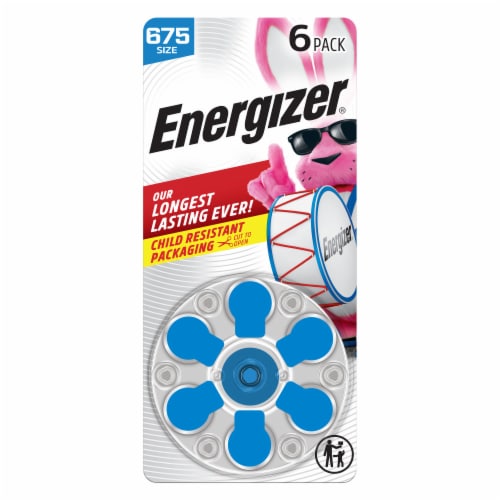 Energizer® Hearing Aid Size 675 Batteries - 6 Pack Perspective: front