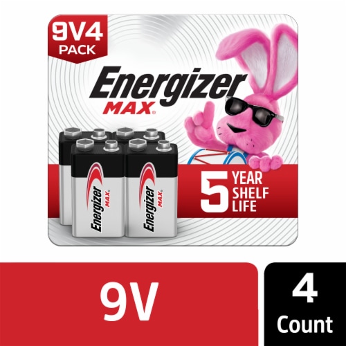 Energizer MAX 9V Batteries , 9 Volt Alkaline Batteries Perspective: front