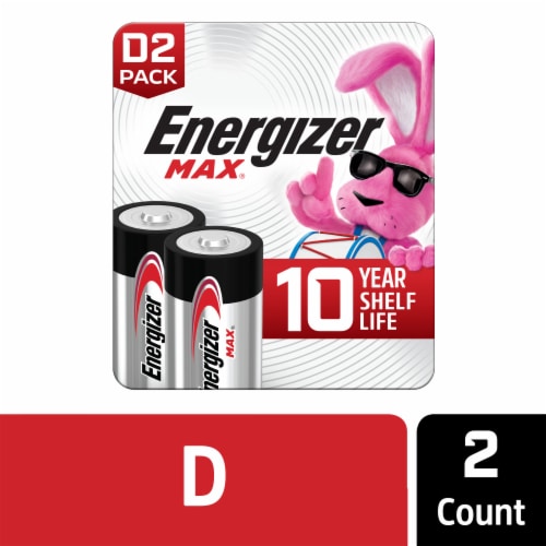 Energizer MAX D Batteries , D Cell Alkaline Batteries Perspective: front