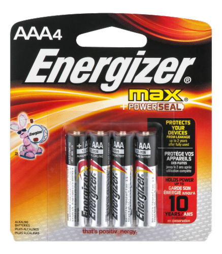 Energizer® Max® AAA Alkaline Batteries Perspective: front