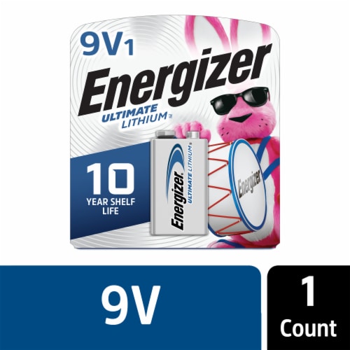 Energizer Ultimate Lithium 9V Batteries , Lithium 9 Volt Batteries Perspective: front