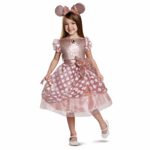 Rose Gold Minnie Deluxe Child Costume Perspective: front