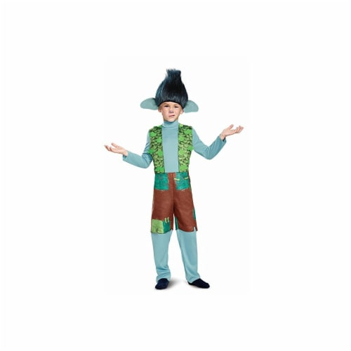 Disguise Branch Deluxe With Wig Trolls Costume&#44; Small Costume Perspective: front