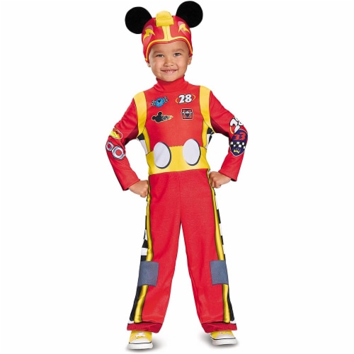 Disguise Mickey Roadster Classic Toddler Costume, Multicolor, Medium (3T-4T) Perspective: front