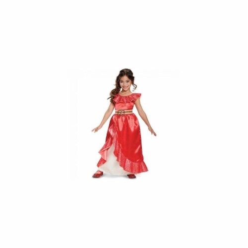 Disguise 249362 Elena Adventure Outfit Deluxe Costume - Red, Small Perspective: front