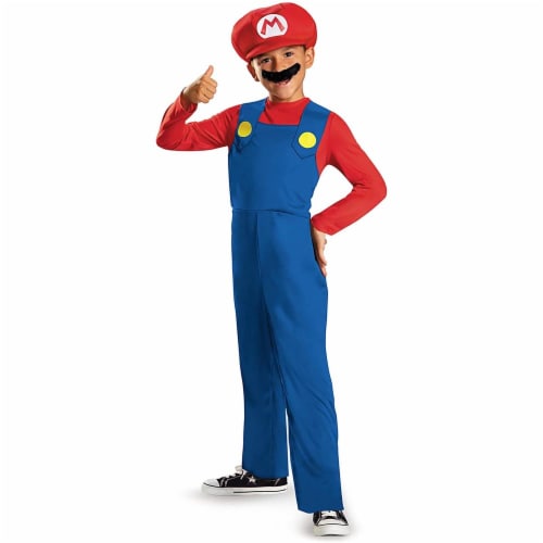 Disguise Nintendo Super Mario Brothers Mario Classic Boys Costume, Medium/7-8 Perspective: front