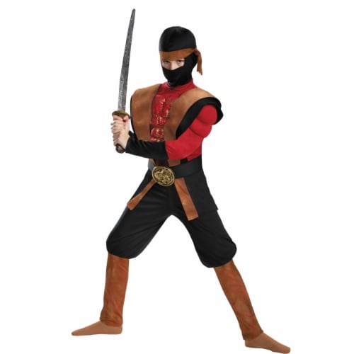 Morris Costumes DG85342K Ninja Warrior Muscle Child Costume, Size 7-8 Perspective: front