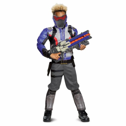 Disguise Soldier: 76 Classic Muscle Child Costume, Blue, Large/(10-12) Perspective: front