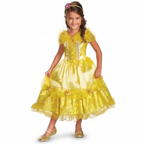 Belle Deluxe Disney Princess Beauty & The Beast Costume, Small/4-6X Perspective: front