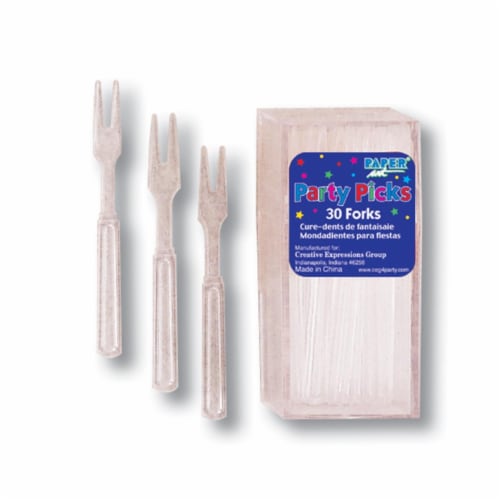Creative Converting Clear Party Pick Forks - 360 Count Perspective: front
