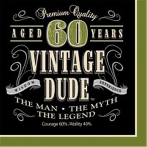 Creative Converting 661667 Vintage Dude - Lunch Napkins, 60th - Case of 192 Perspective: front