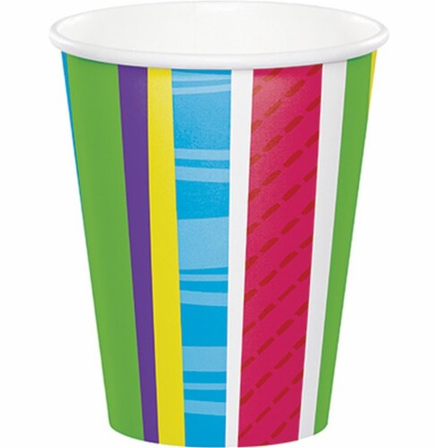 Party Creations Patterned Paper Cups - Bold Stripes Perspective: front
