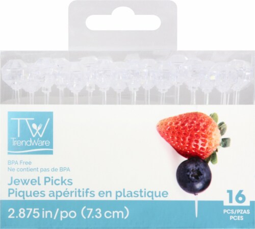 Creative Converting Clear Plastic Party Picks Diamond Shape Perspective: front