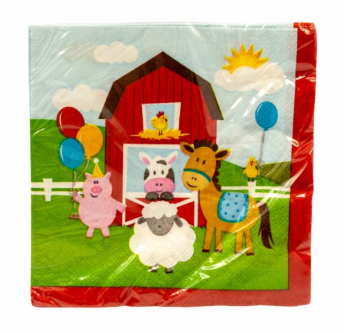 Creative Converting Farmhouse Fun Beverage Napkins Perspective: front