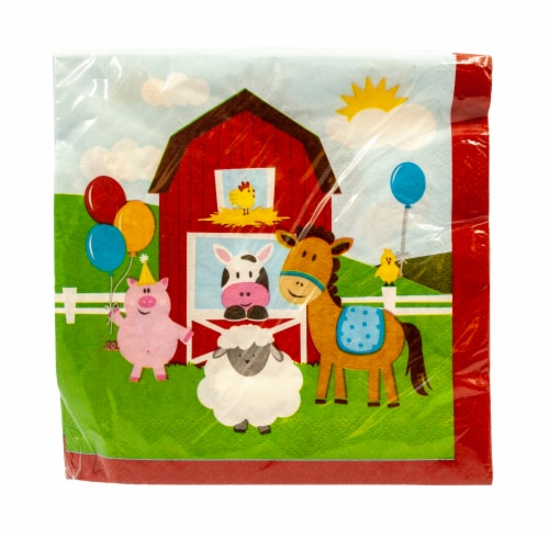 Creative Converting Farmhouse Fun Luncheon Napkins Perspective: front
