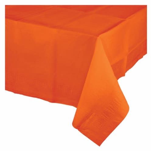 Celebrations Plastic Tablecloth - Orange \ Perspective: front