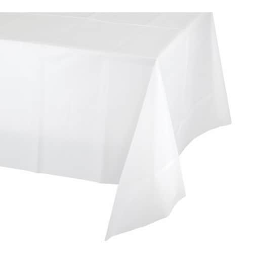 James Paul Products Plastic Tablecloth - White Perspective: front