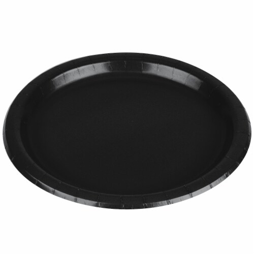 Creative Converting Black Velvet 9 Round Dinner Plates 24 Pack (47134B) Perspective: front