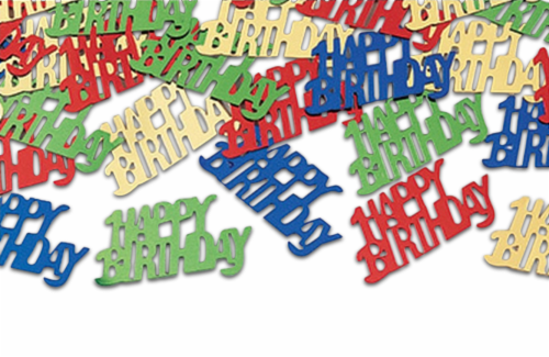 Creative Converting Happy Birthday Confetti Perspective: front