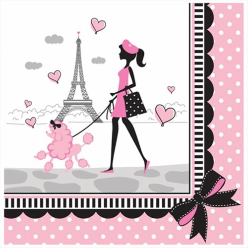 Party in Paris Lunch Napkins 18 Per Pack Perspective: front